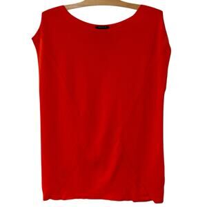 Lafayette 148 | Sweater Sleeveless Orange Pullove Ribbed Career Wear- Size Large